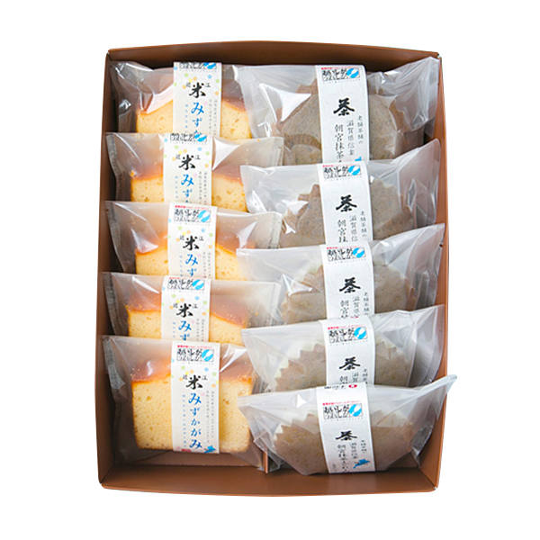 草津店取扱い商品〈千年の香り千紀園〉滋賀の焼き菓子セット 近江米「みずかがみ」パウンドケーキと朝宮抹茶まどれーぬ