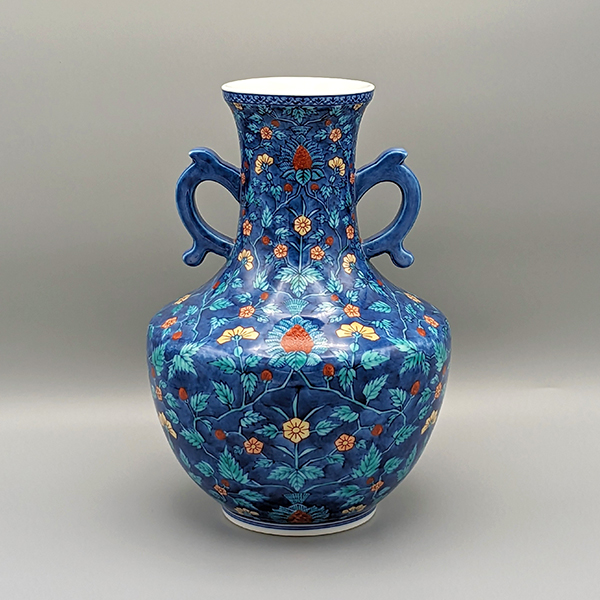 十二代 今泉今右衛門 「色鍋島耳付花瓶」