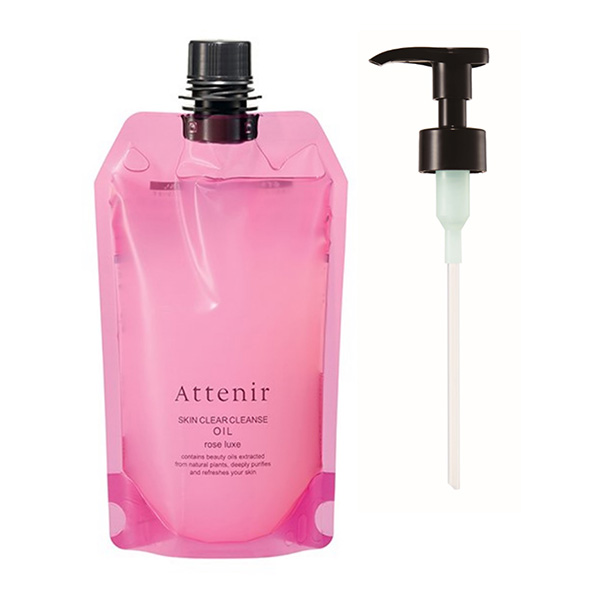 〈アテニア〉スキンクリアクレンズオイル<エコパック・ポンプ付き>(アロマタイプ) ローズリュクスの香り