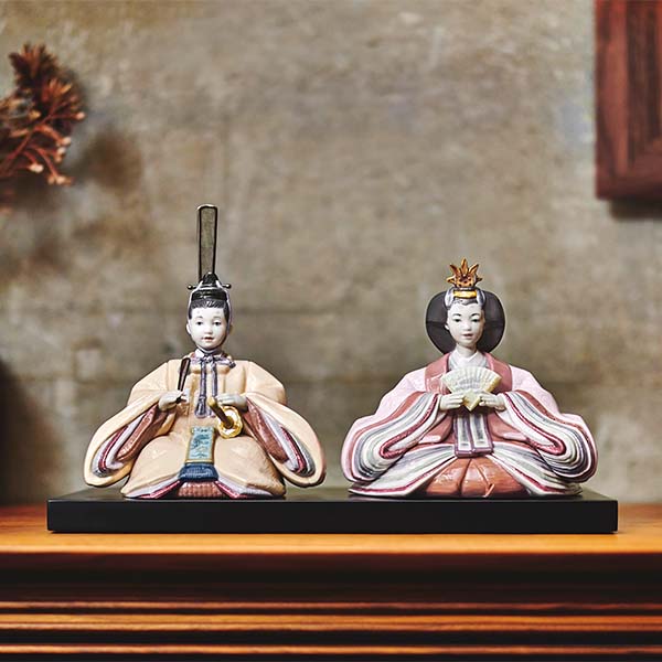 〈リヤドロ〉雛人形(Beige & Pink)【ひな人形】【送料無料】