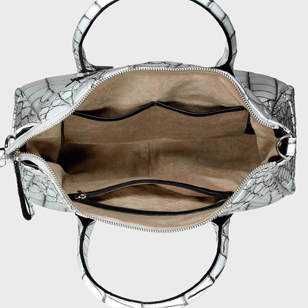 芝翫香　シャイニングクロコダイル　バッグ　2way 芝翫香〉クロコダイル 2Way バッグ【日本製】/ブラック｜近鉄