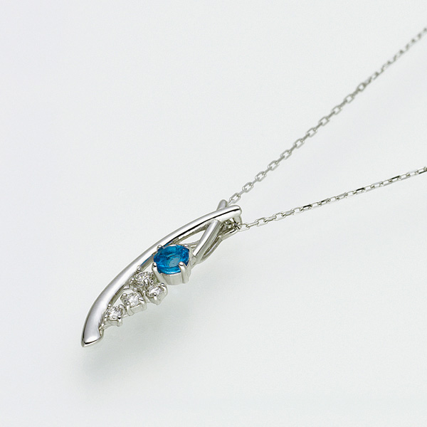 〈芝翫香〉Ptダイヤ入アウイナイトペンダント