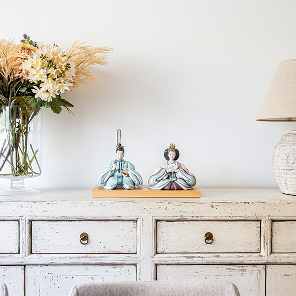 〈リヤドロ〉雛人形(Turquoise&Pink)【ひな人形】【送料無料】