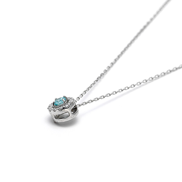 〈芝翫香〉Ptダイヤ入パライバトルマリンペンダント