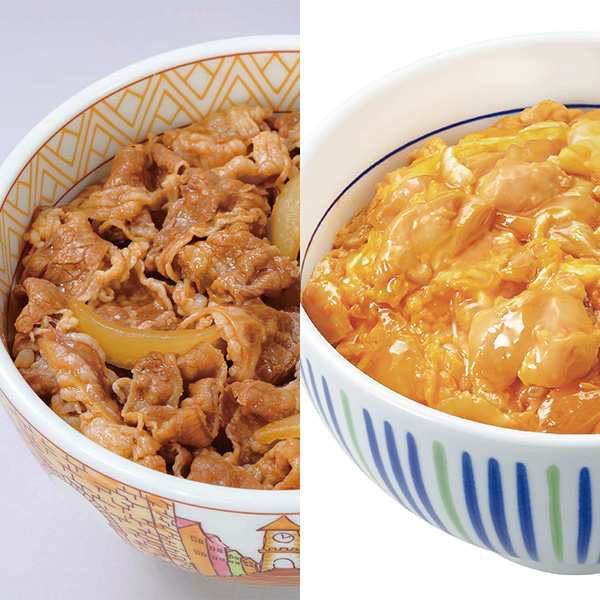 75.◇すき家 牛丼の具・なか卯 親子丼の具セット