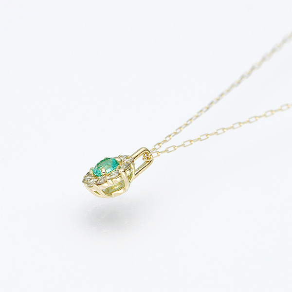 k18 カエデモチーフ 芝翫香〉K18ダイヤ入エメラルドペンダント｜近鉄百貨店ネットショップ