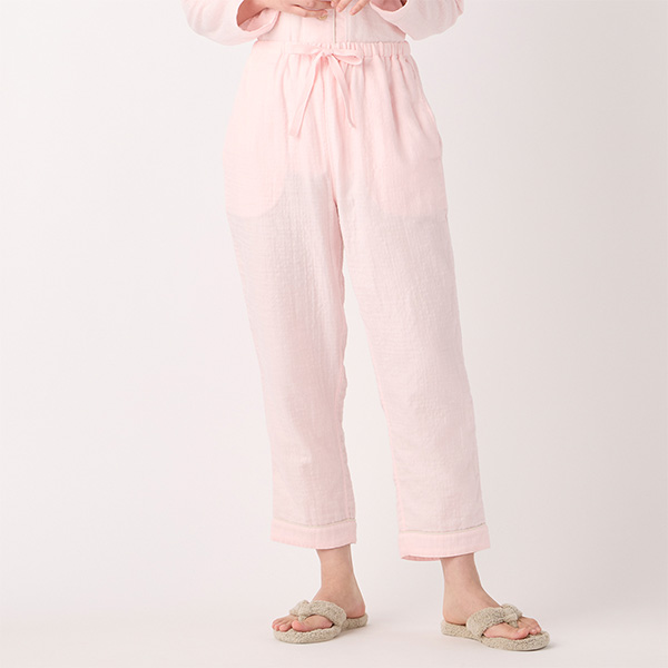 〈UCHINO〉マシュマロガーゼパイピングレディスパジャマ/ライトピンク