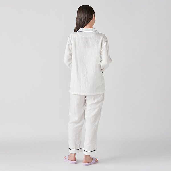 〈UCHINO〉マシュマロガーゼパイピングレディスパジャマ/ホワイト