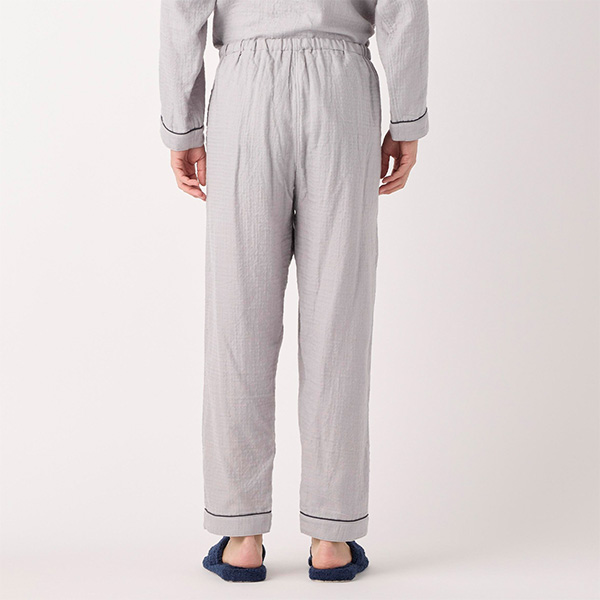 〈UCHINO〉マシュマロガーゼパイピングメンズパジャマ/グレー