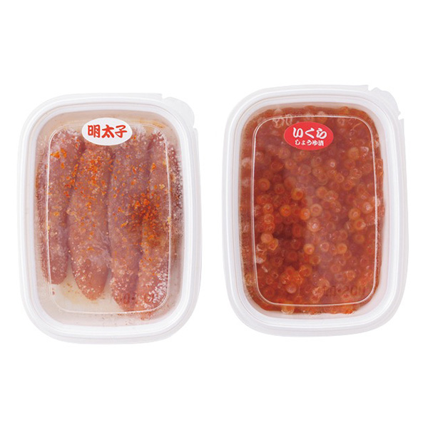 ◇北海道産のいくらしょうゆ漬けと無着色明太子