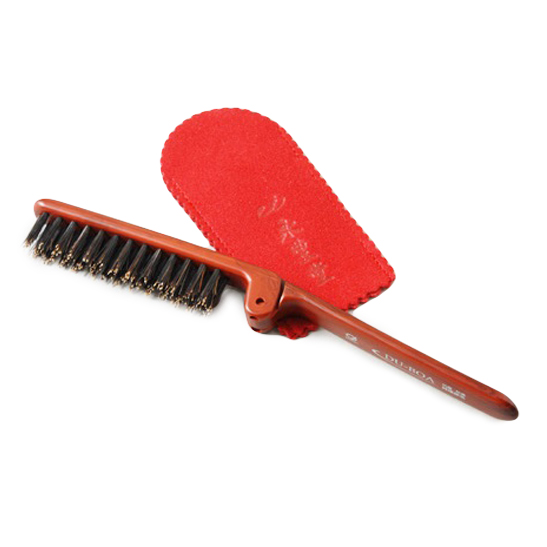 〈永豊堂〉携帯用二つ折りブラシ 赤キャップ付き BC-85