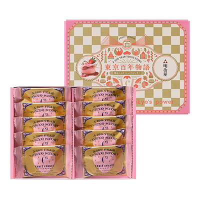 〈シーキューブ〉東京百年物語 明治屋 苺＆ミルク しっとりクッキー 10個入り