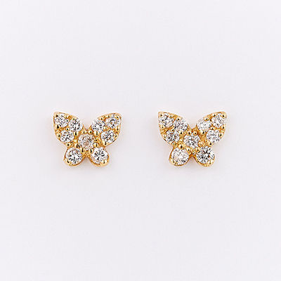 〈芝翫香〉K18ダイヤモンドピアス・蝶