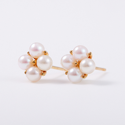 〈芝翫香〉K18アコヤパールピアス