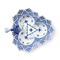 〈ロイヤル コペンハーゲン〉ブルーフルーテッドフルレース ディッシュ トライアングルダブルレース